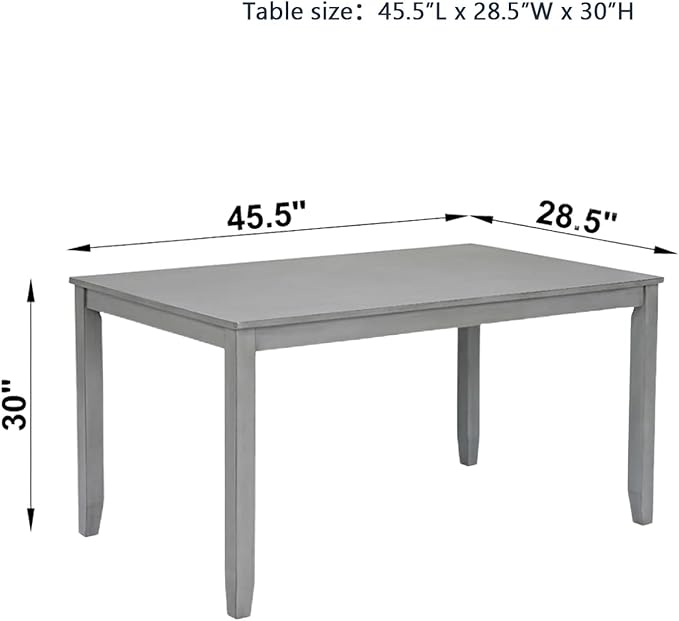 Dining Table for 4, Wooden Rectangular Kitchen Table - Image 2