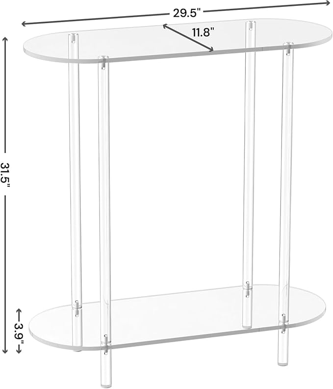 Acrylic Console Table, 29.5" Small Entryway Table, Living Room, Easy Assembly - Image 3