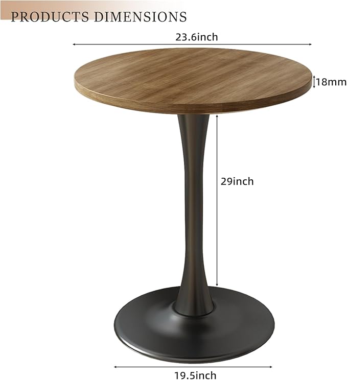 Round Table Modern Dining Table Tulip Round Kitchen Table Mid Century Wooden - Image 2