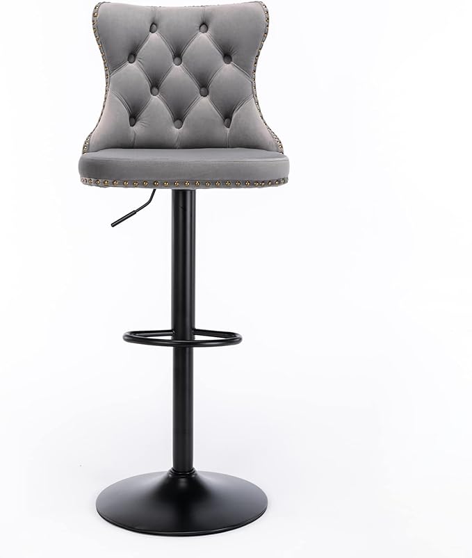 PacknWood Acosure Swivel Velvet Barstools Adjusatble Seat Height from 25-33" - Image 7