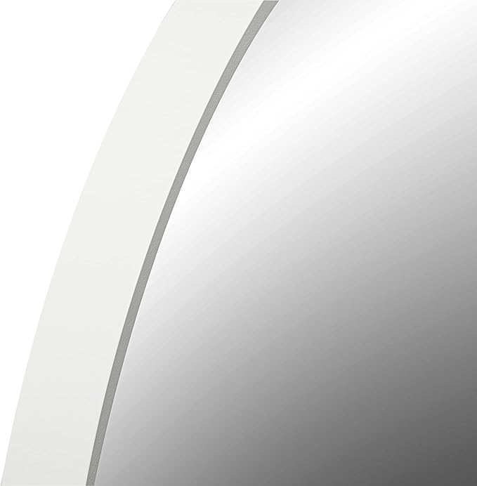 FrameWorks 28" Deluxe Contemporary White Circular Aluminum Mirror - Image 8