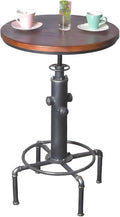 Topower Industrial Bar Table 31.5-41.3" Adjustable Pub Table Kitchen Dining by Topower