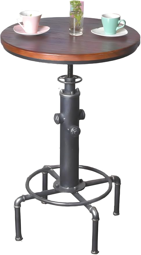 Topower Industrial Bar Table 31.5-41.3" Adjustable Pub Table Kitchen Dining by Topower