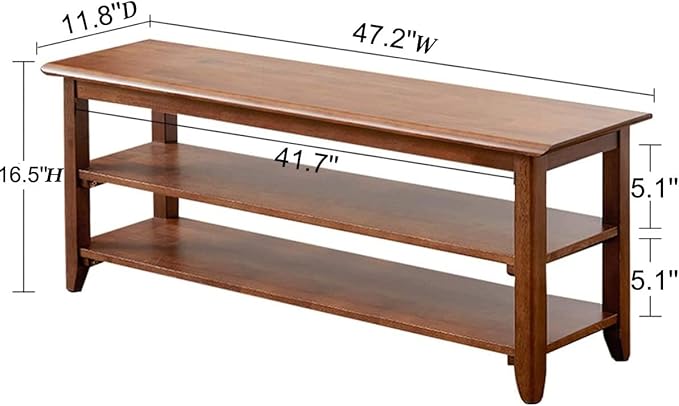 Shoe Bench with Storage for Entryway, Shoe Rack Bench with 3-Tier Organizer - Image 2