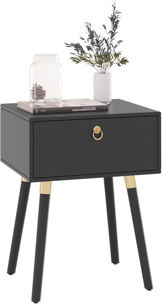 Bme Alden Wood Nightstand, Solid Wood End Table, Mid Century Modern Nightstand - Image 8
