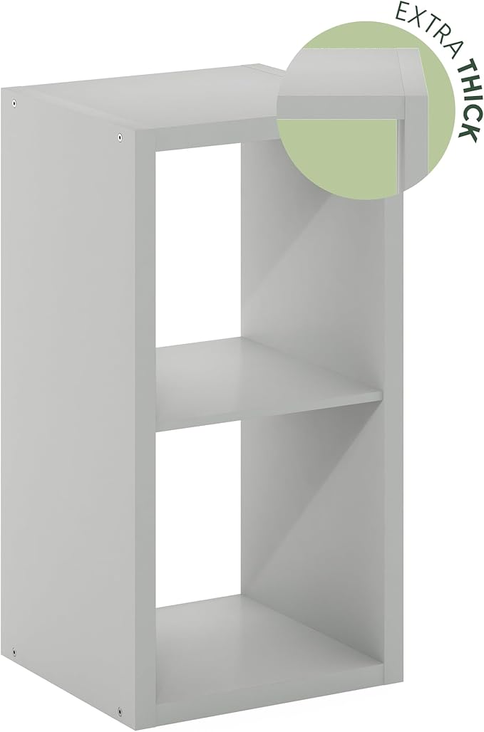 Furinno Cubicle Open Back Decorative Cube Storage Organizer, Light Grey - Image 5