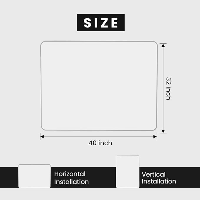 Brushed Nickel Bathroom Mirror 40x32 Inch, Brushed Silver Metal Frame Mirror - Image 6