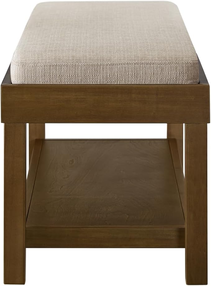 24KF Large Rectangular Storage Bench, Upholstered Seat Cushion, Ottoman Coffee - Image 7