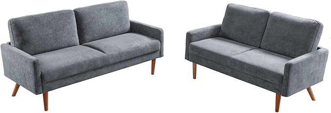 Kent 2 Piece Velvet Sofa and Loveseat Set, European Style - Image 5