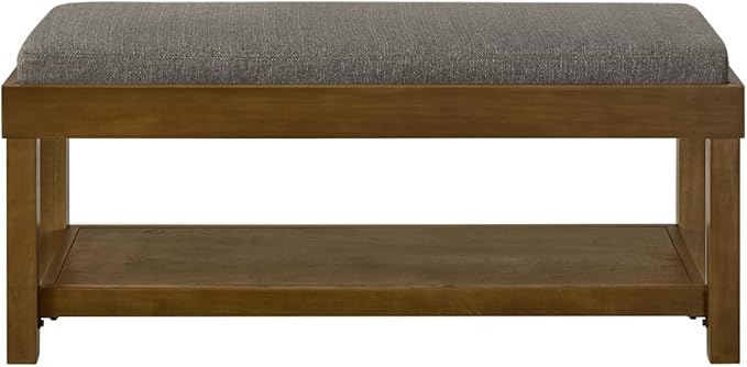 24KF Large Rectangular Storage Bench, Upholstered Seat Cushion, Ottoman Coffee - Image 6