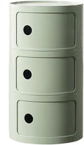 Round Nightstand with 3 Drawers, Modern Style Side Table by SupSoftLife