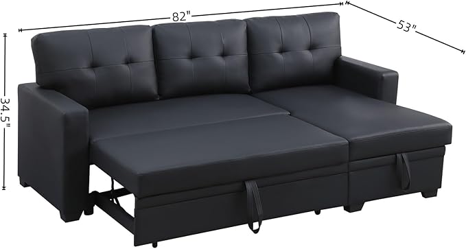 L-Shape Sofa Bed, Pull Out Sleeper Sofa - Image 2
