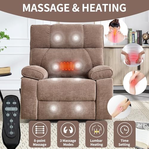 Dual Motor Power Lift Recliner Chair, 8 Positions Vibration Massage Recliner - Image 5