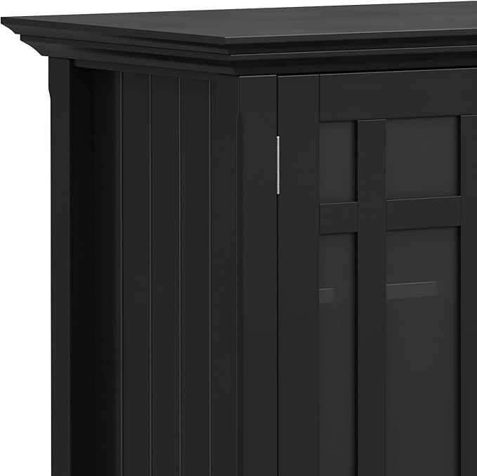 SIMPLIHOME Bedford Solid Wood 53 inch Wide Transitional TV Media Stand in Black - Image 7