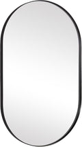 ANDY STAR Black Oval Mirror, 24x36 Oval Black Mirror in Stainless Steel Metal by ANDYSTAR