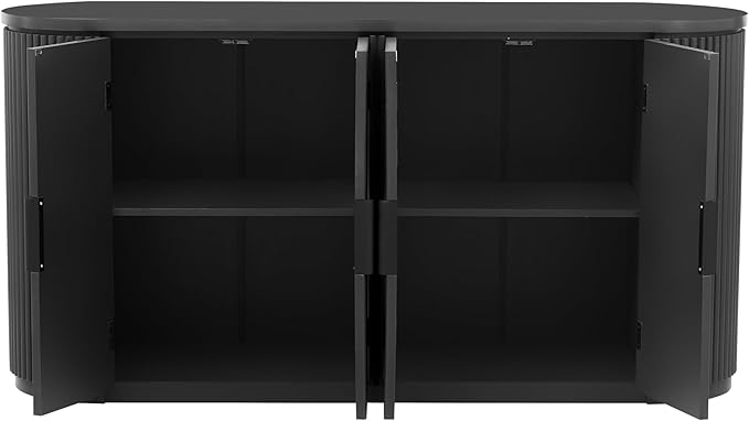 Merax 63" Large Sideboard, Vertical Striped Storage Cabinet - Image 6