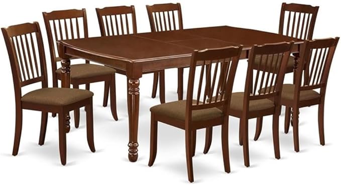 East West Furniture DODA9-MAH-C 9 Piece Dining Table Set Includes a Rectangle by EastWestFurniture