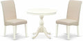 East West Furniture AMBA3-LWH-01 3 Piece Modern Dining Table Set Contains a by EastWestFurniture