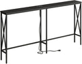 Masupu 63" Console Table with Power Outlet, Modern Narrow Long Sofa Table by Masupu