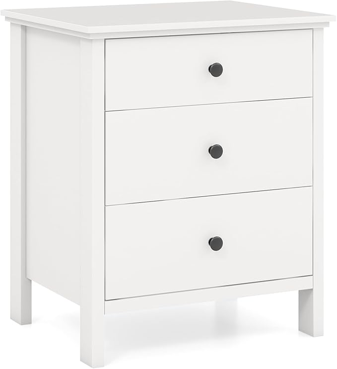 KOMFOTT 3 Drawers Nightstand, Wooden Bedside Table, Modern Sofa Side End Table - Image 9