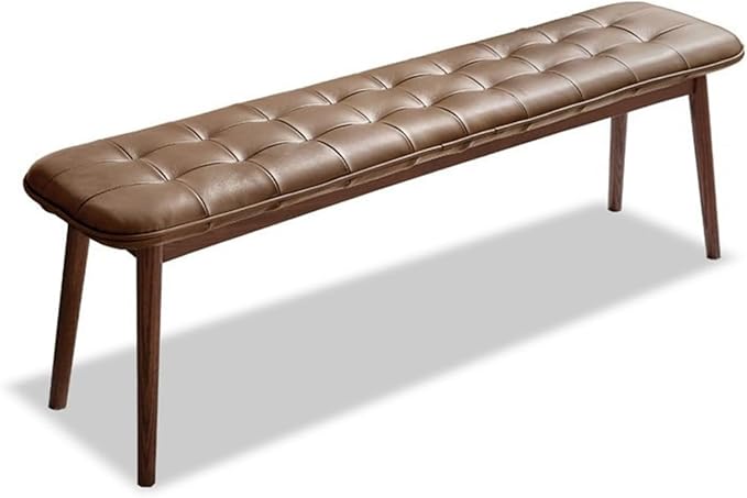 Upholstered Bench, 51.18 in Natural Oak Wood by Unknown