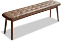 Upholstered Bench, 51.18 in Natural Oak Wood by Unknown