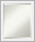 Amanti Art Bathroom Mirror for Over Sink, 23x19 Maya White Silver Rectangle by AmantiArt