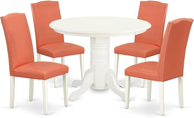 East West Furniture SHEN5-LWH-78 5 Piece Dining Room Furniture Set Includes a by EastWestFurniture