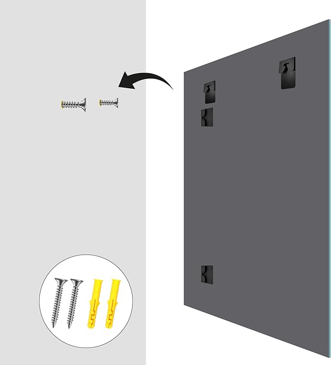 KOCUUY Frameless Mirror, Unframed Vanity Mirror, Large Rectangle Mirror - Image 7