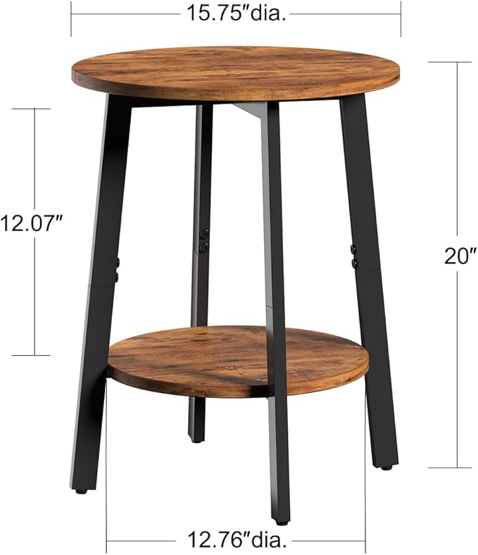Side Table Set of 2, Small Round End Table - Image 3