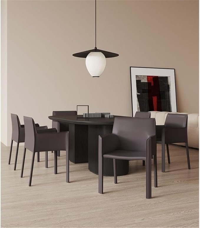 Manhattan Comfort Vogue Modern Faux Leather Dining Chairs, Metal Frame - Image 2