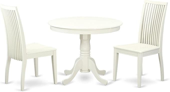 East West Furniture ANIP3-LWH-W 3 Piece Modern Dining Table Set Contains a by EastWestFurniture