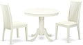 East West Furniture ANIP3-LWH-W 3 Piece Modern Dining Table Set Contains a by EastWestFurniture