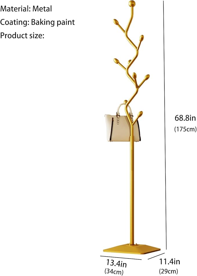 Tree-shaped coat rack stand, Metal coat tree - Image 2