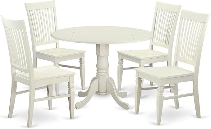 East West Furniture DLWE5-WHI-W 5 Piece Dining Table Set by EastWestFurniture