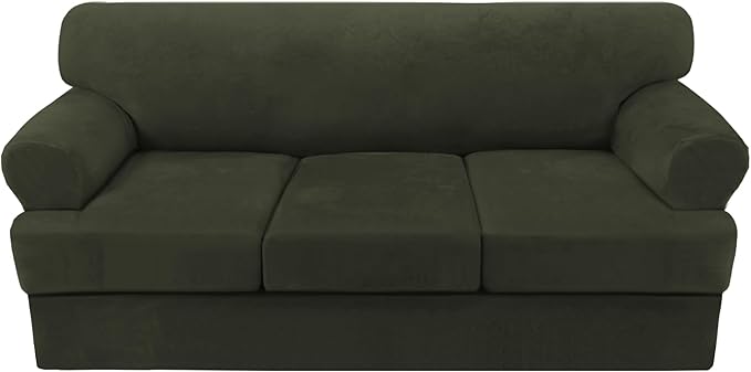 H.VERSAILTEX Sofa Cover 4 Piece T Cushion Sofa Slipcovers Thick Velvet Couch by HVERSAILTEX