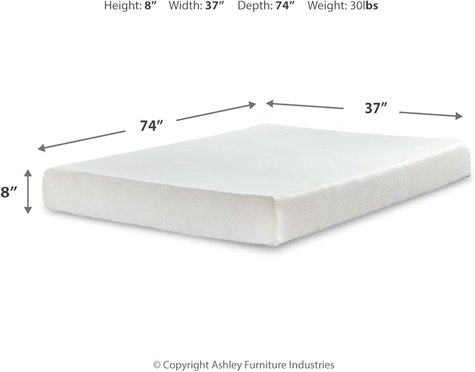 Signature Design by Ashley Twin Size Chime 8 Inch Medium Firm Gel Memory Foam - Image 2
