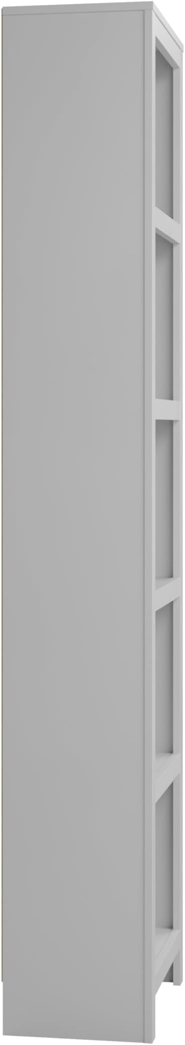 Prepac Moda 80" Tall 5-Tier Narrow Bookcase in White, Modern Storage Accent - Image 9