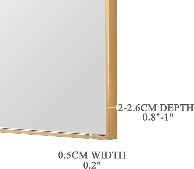 27x36 Inch Orange Gold Bathroom Mirror - Image 8