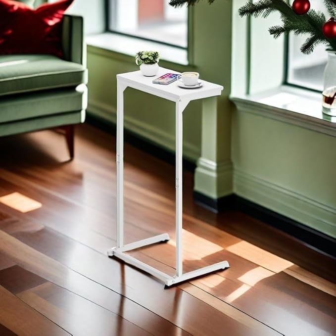 TUTOTAK C Shaped End Table, Small Side Table, 28.7 inch Tall Couch Table - Image 2