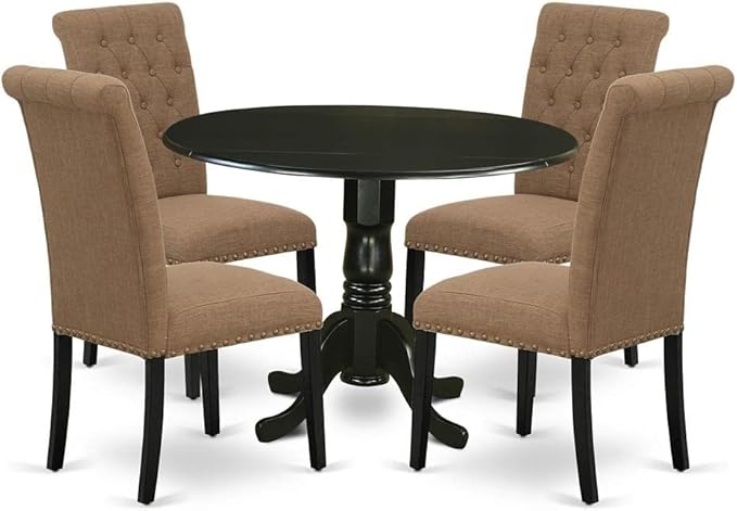 East West Furniture DLBR5-BLK-17 5 Piece Kitchen Table & Chairs Set Includes a by EastWestFurniture