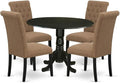 East West Furniture DLBR5-BLK-17 5 Piece Kitchen Table & Chairs Set Includes a by EastWestFurniture