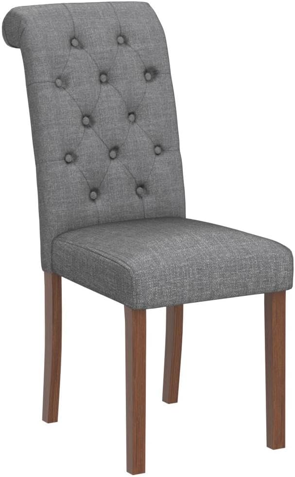 COLAMY Button Tufted Dining Chairs Set of 2, Parsons Upholstered Fabric Dining - Image 5