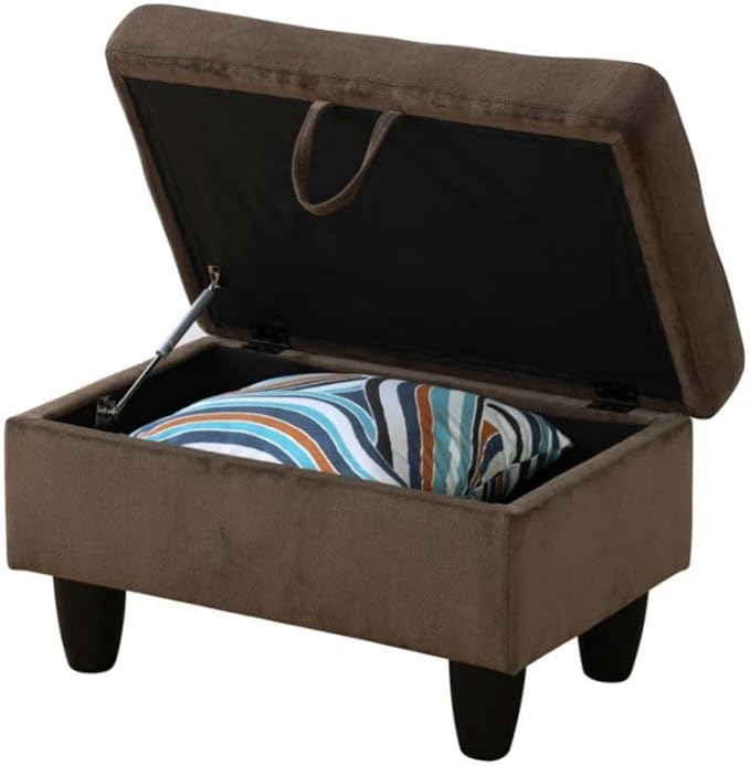 Brown L-Shaped 3-Piece Corduroy Fabric Sofa - Image 6