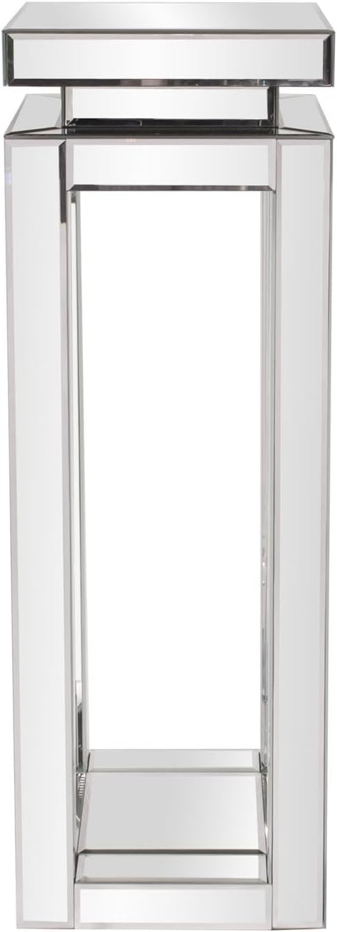 Howard Elliott Large Silver Mirrored Pedestal Accent Table - Image 4