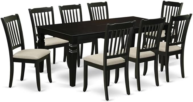 East West Furniture LGDA9-BLK-C 9 Piece Dining Room Table Set Includes a by EastWestFurniture