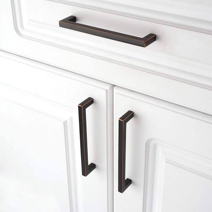 KOOFIZO Solid Square Bronze Kitchen Cabinet Handles Oil Rubbed Bronze Cabinet - Image 4