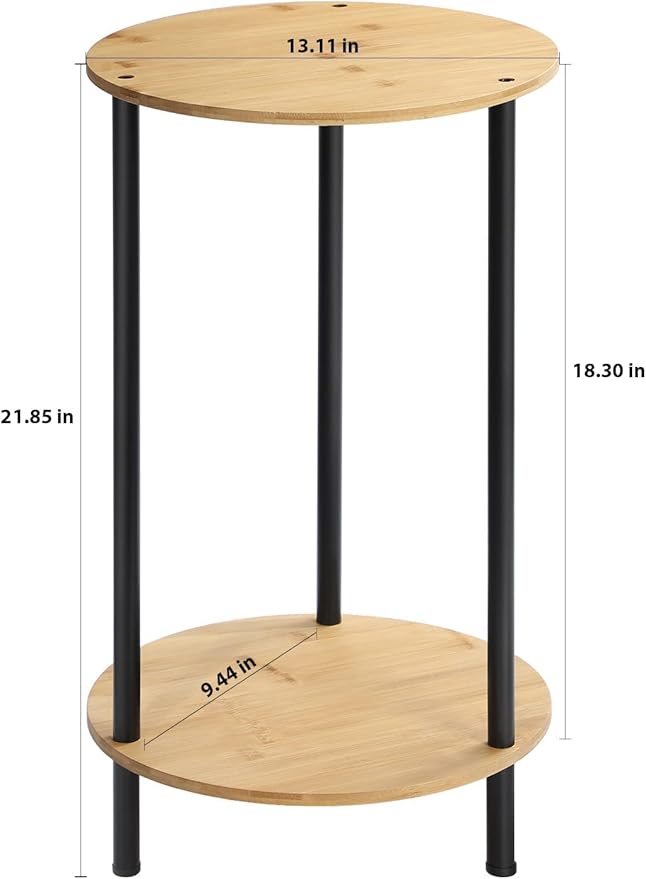 Small Round Table Set of 2, End Tables Living Room, Side Tables - Image 3