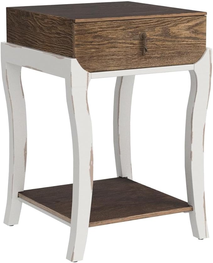 COSIEST Rustic Nightstand, 2-Tier Farmhouse Bedside Table, Wood Accent End Table - Image 5