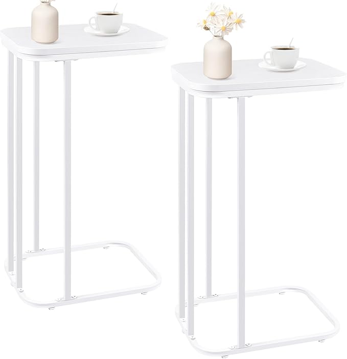 C Shaped End Table Set of 2, Small Side Table by KJGKKHOME
